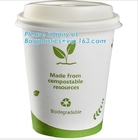 Respetuoso del medio ambiente, Blodegradable, abonable, PLA alineó el sistema frío caliente disponible de la taza de la bebida, café, tiendas, quiosco