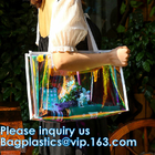 Las mujeres transparentes olográficas femeninas de los bolsos varan PVC Tote Shopping Bag del claro del laser del holograma del saco del bolso